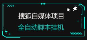 搜狐自媒体自动无脑挂机项目：无风控官方打款 单窗口收益6-10元